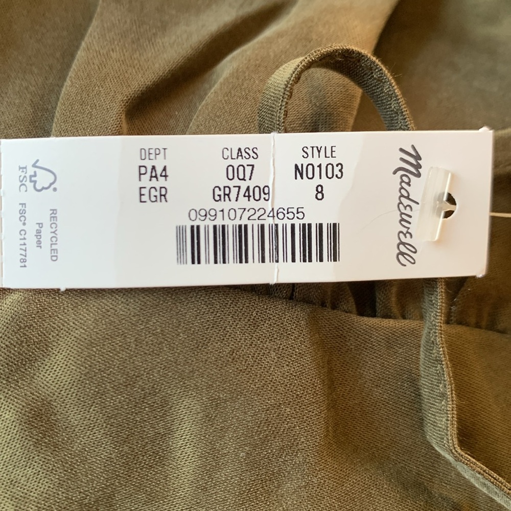 Madewell NWT sexy green peasant dress. Square neck midi. Size 8, never worn. - Picture 6 of 6